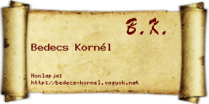 Bedecs Kornél névjegykártya