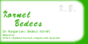 kornel bedecs business card
